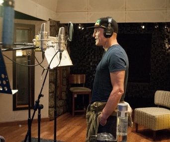 Dans le studio d'enregistrement du film Free Birds