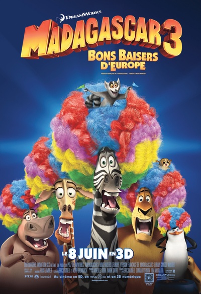Affiche du film Madagascar 3 : Bons baisers d'Europe