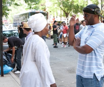 Sur le plateau du film For Colored Girls