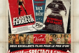 Affiche du film Grindhouse en programme double Affiche du film Grindhouse en programme double