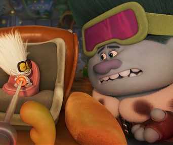 Une scène du film Trolls Band Together