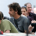 Ethan Coen et Joel Coen sur le plateau de True Grit