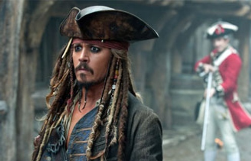 Johnny Depp dans le film Pirates of the Caribbean: On Stranger Tides