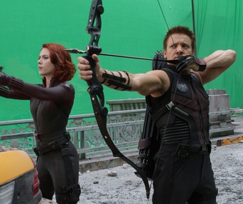 Sur le plateau du film The Avengers