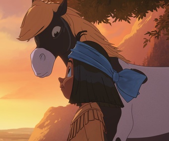 Une scène du film Yakari, la grande aventure