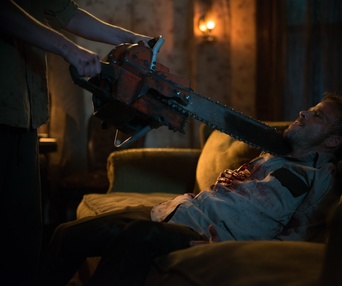 Une scène du film Leatherface