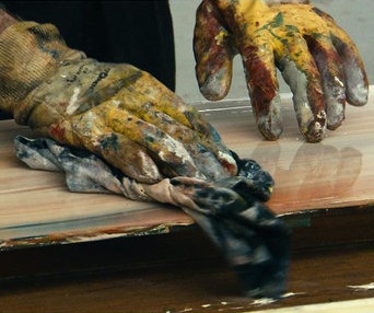 Une scène du film Gerhard Richter Painting