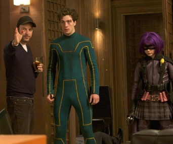 Sur le plateau du film Kick-Ass