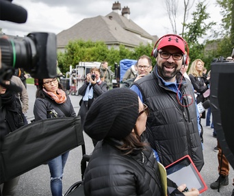 Sur le plateau du film Le mirage