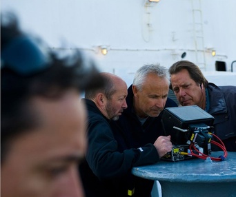 Sur le plateau du film Nicostratos le pélican