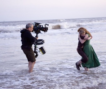 Sur le plateau du film The Tree of Life