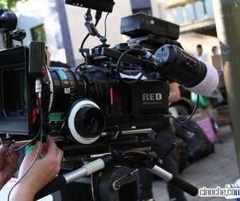 Sur le plateau du film Rose by Name
