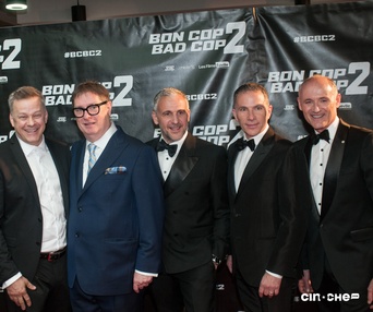 Sur le tapis rouge du film Bon Cop Bad Cop 2