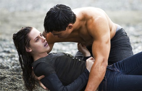 Taylor Lautner et Kristen Stewart dans le film The Twilight Saga: New Moon