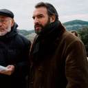 Bertrand Blier et Jean Dujardin sur le plateau de Le bruit des glaçons