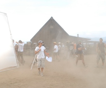 Sur le plateau du film Gunless