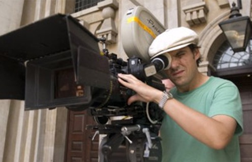 Joe Wright sur le plateau du film Atonement