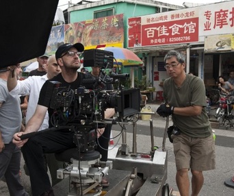 Sur le plateau du film Contagion