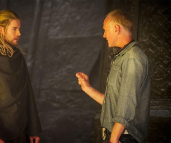 Sur le plateau du film Thor: The Dark World