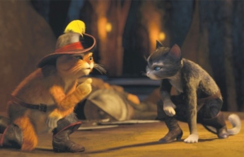 Une scène du film Le Chat potté
