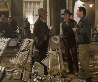 Sur le plateau du film Cowboys & Aliens