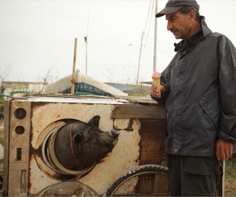 Une scène du film Le cochon de Gaza