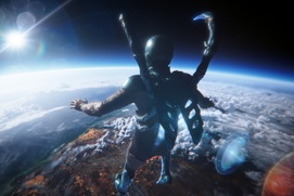 Une scène du film Blue Beetle