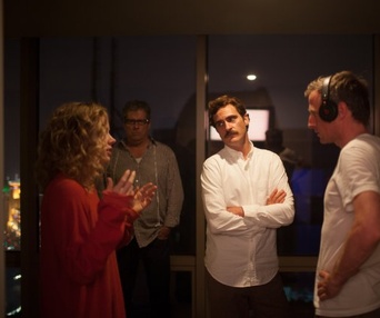 Sur le plateau du film Her