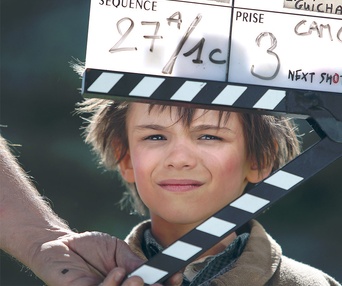 Sur le plateau du film Belle et Sébastien