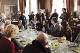 Sur le plateau du film Le capital