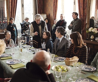 Sur le plateau du film Le capital