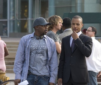 Sur le plateau du film Takers
