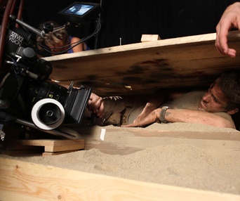 Sur le plateau du film Buried