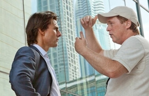 Tom Cruise et Brad Bird sur le plateau de Mission Impossible - Ghost Protocol