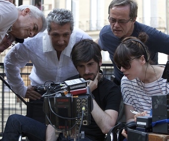 Sur le plateau du film Les gamins