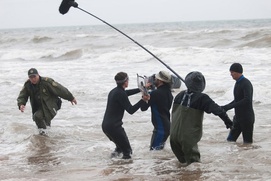 Sur le plateau du film La peur de l'eau Sur le plateau du film La peur de l'eau