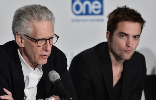 David Cronenberg et Robert Pattinson lors d'une conférence de presse pour Cosmopolis