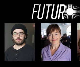 Étienne Galloy, Sophie Cadieux et le réalisateur Alec Pronovost du film Futuro