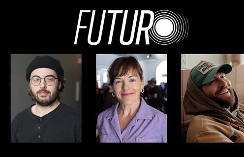 Étienne Galloy, Sophie Cadieux et le réalisateur Alec Pronovost du film Futuro